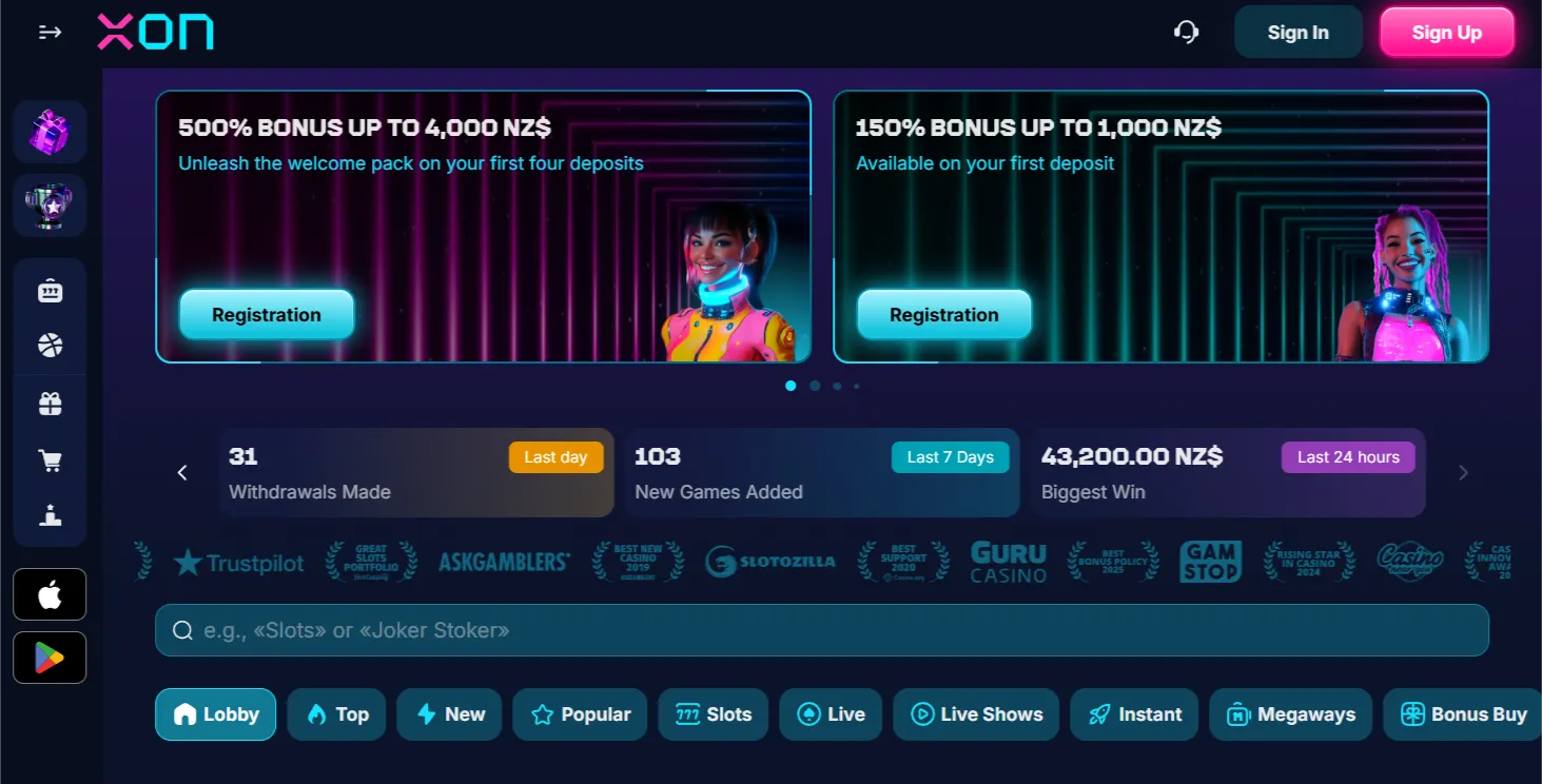 XON online casino NZ